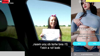 "Hot MILF Gives Hitchhiker Wild Sex in Car - Amateur Blowjob & Hardcore Fucking"