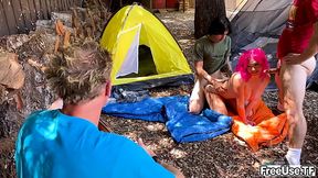 &ldquo_Share Your Girlfriend&rdquo_ Camper Cutie Bathed in Cum