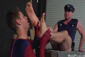 Spiderman A Cop And The Villian Bare