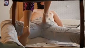 Stella In Pink Catsuit Kick Balls To Make Him Suck Her Toes - Part 1 - Pantyhose