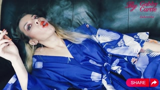 SMOKING fetish Geisha smoking sexy for your pleasure , POV CIGARETTE -Gabby Cartte