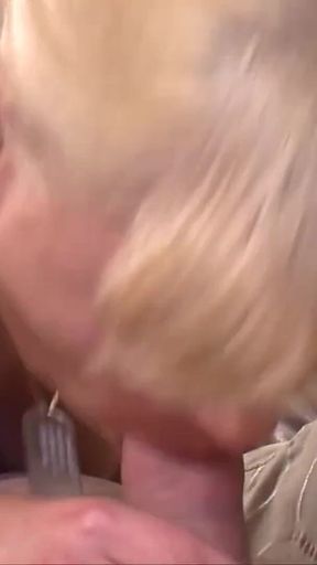 Mature cock in sexy blonde, pussy licking in 69 position