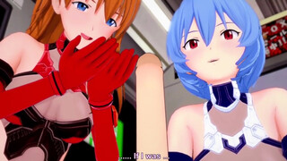Asuka and Rei give a blojob in POV : Neon Genesis Evangelion 3D Hentai Parody