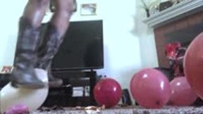 stomping - Goddess MXDominion Crushes Balloons Beneath Her Cowboy Boots with Ruthless Pleasure, foot domination, balloons, female domination, giantess, female domination  1080 smaller