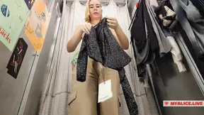 Peeking Into the Dressing Room – Hot Girl Tries on Lingerie Just for You Big Boobs – Mirror Selfie Dressing Room Show
