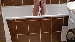 Wild Bathroom Session: Two Straight Guys, Big Cocks, Handjobs & Cum!