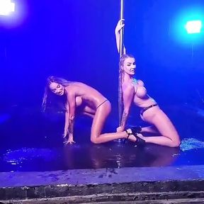 Monika Fox &amp; Elen Million Strippers in the Rain