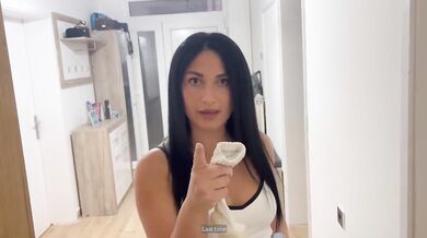 Twisted Russian MILF Small Tits Big Ass Rubs White Nike Socks While POV Suck And Gets Cum On Dirty Socks