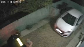 Taking out the trash naked caught on home camera