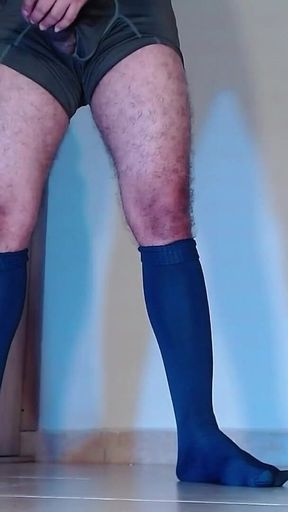 Exercising Naked Using Long Socks