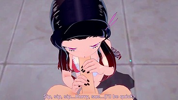 Nezuko Kamado cojiendo en la alberca