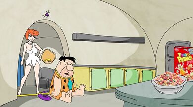 Barney wrecks Wilma and Pebbles outdoors in backdoor teen gangbang parody