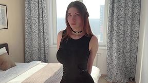 Stepsister spreads legs for big cock pounding