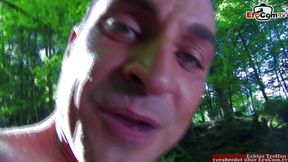 Spontaneous outdoor anal sex with a sexy brunette during a roleplay