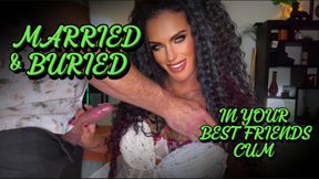 MARRIED & BURIED - IN YOUR BEST FRIENDS CUM - MistressRavenFD makes you her cuck as She strokes your best friend, humiliating your small penis and giv