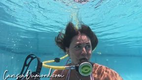 Oval mask with extended hose regulator with mask doffdonclear and underwater talk