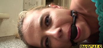 Tied-Up Ivey Gagged, Face Slapped, and Hardcore Fucked