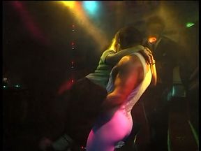 Girl getting wet from his dancing