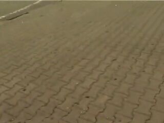 Granny sucks a corpulent ramrod then gets drilled in the bushes