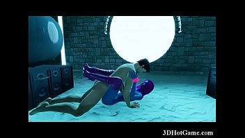 3D Blue Alien Hottie Fucked in a Temple!