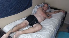 DubeSnackes, midnight masturbating before bedtime. lying in bed rubbing my cock.