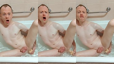 LanaTuls - Anal Slut and Whore - Hard Anal Manunt Fucking by Dildo in BathTube