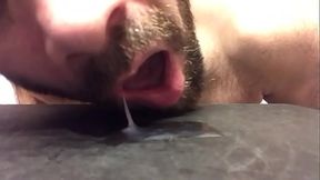 Playing with my cum before I swallow it