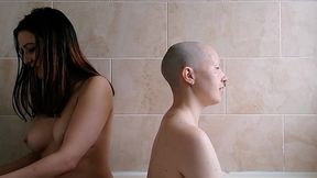 the second half of this head shave with scarlotrose . she uses the safety razor to get my had super smooth while we keep chat...