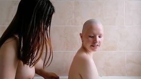the second half of this head shave with scarlotrose . she uses the safety razor to get my had super smooth while we keep chat...