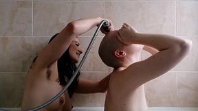 the second half of this head shave with scarlotrose . she uses the safety razor to get my had super smooth while we keep chat...