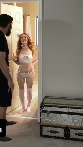 Exxxtra Small - Tiny Redhead Babe Strips Her Cosplay Costume To Fuck Her Boyfriend's Big Dick   Clip 1
