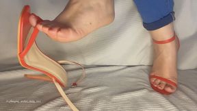 Red Heels And Jeans Tease