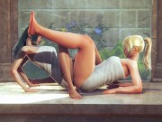 lesbian relaxing at sauna