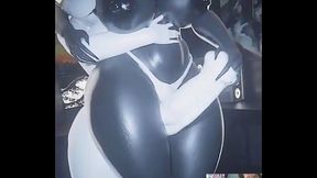 Scary Glowing Halloween Transgender Cock Thigh Fucks A Spooky Big Breast Specter