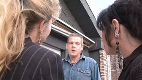 Blonde beauty joins in as couple fucks intensely