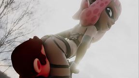 Splatoon Inkling Mistress X Mario Facesitting