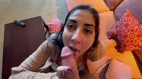 Renatinha Mello swallows cum then asks for a hard punch in her wet pussy