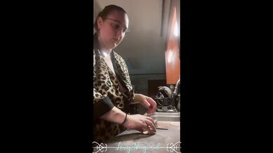 Plugged submissive wife deep cleans and cooks with a hungry cunt
