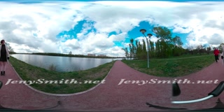 Quick VR 360 flashing in public with Jeny Smith