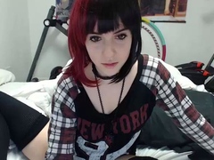 Redhead Teen In Stockings Webcam Toying