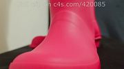 LittleShoes - Cock Crush Pink Hunter Boots Size 34 Preview POV
