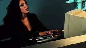 Dark-haired Babe Double-Fucked by Giant Dicks
