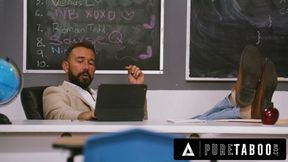 PURE TABOO Desperate Lesbians Pixie Smalls &amp; Myra Moans Let Pervert Teacher Fuck Them To Stop Bully