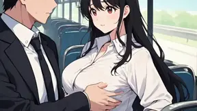 Anime GF gets seduced by hot train man