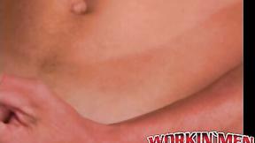 ”Cute tattooed lad lays back & pulls on his fat dong”