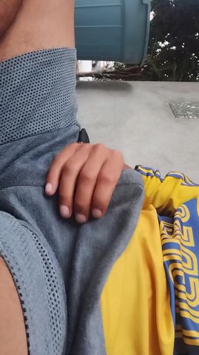 Man Gets Hot and Masturbates Under His Clothes