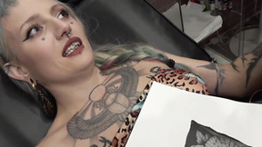 River Dawn INK Gets Her Twat Inked While Blowing Sascha