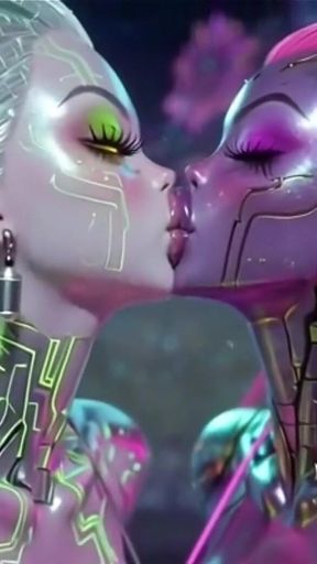 Beautiful Aliens Kiss on Nice Music, Ai Animation