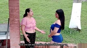 cunada se aprovecha de que se van todos de casa para repetir sexo lesbico con la novia de su hermano y lo hacen al aire libre - porno en espanol