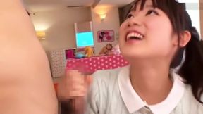 Jap cutie Aya takes a hot cum facial.